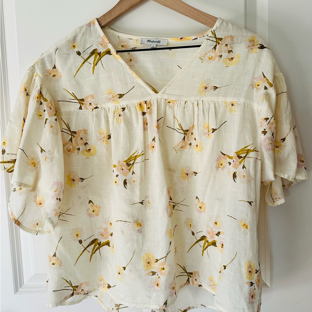 Madewell Floral Cream Women's Top